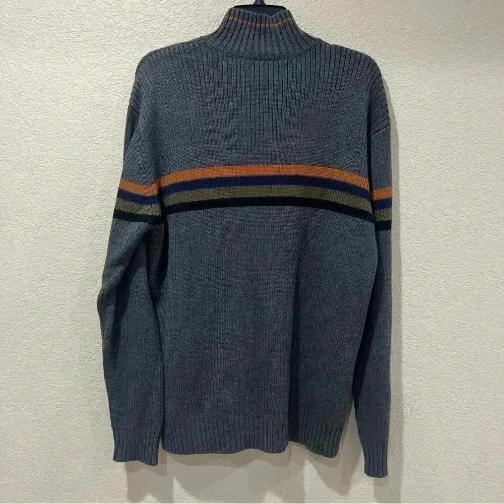 The North Face Sweater Mens Size Large A5 Series Knit Zip-Up Jacket Striped Gray